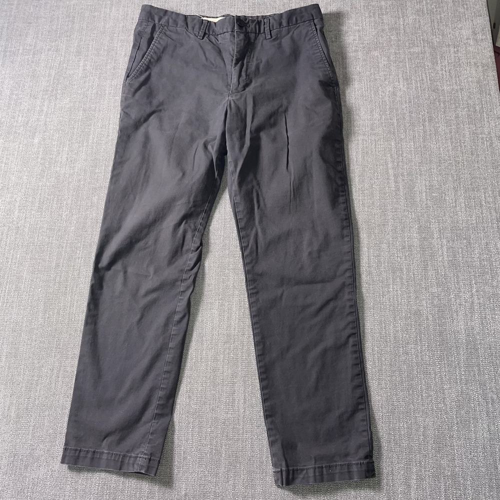 Banana Republic Lived In Chino Pants Mens 33x30 Gray Flat Front Casual Slim Fit
